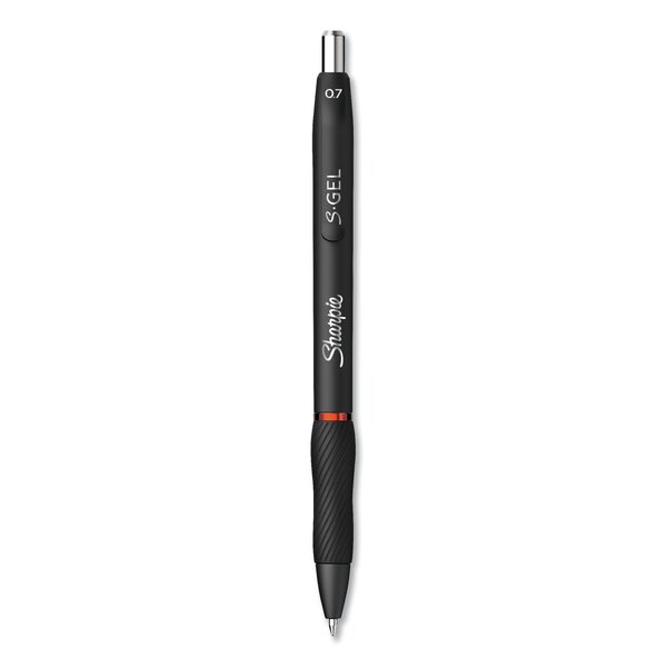 Sharpie S-Gel High-Performance Gel Pen, Retractable, Medium 0.7 mm, Red Ink, Black Barrel, PK12 PK 2096158